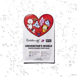 The Crème Shop X BT21 New Arrivals UNIVERSTAR’S WORLD Printed Essence Sheet Mask - Infused With Hyaluronic Acid, Collagen, AHA
