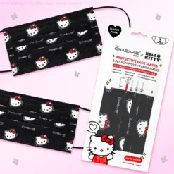 The Crème Shop X Sanrio Hello Kitty 3-Ply Disposable Protective Face Mask | Classic Black New Arrivals