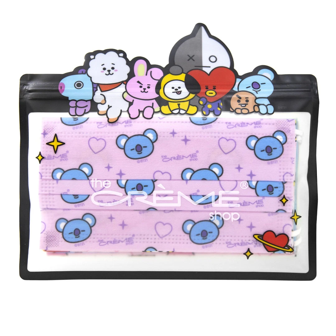 The Crème Shop X BT21 The Crème Shop | BT21: 3-Ply Disposable Protective Face Masks (Set Of 14) + 2 Reusable Pouches - Assorted Pastel New Arrivals The Crème Shop X BT21 The Crème Shop | BT21: 3-Ply Disposable Protective Face Masks (Set Of 14) + 2 Reusable Pouches - Assorted Pastel New Arrivals
