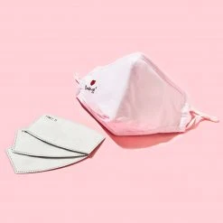 The Crème Shop “Breathe Easy” Reusable Mask (Includes 3 PM2.5 Filter Refills) Pink Personal Protective Equipment