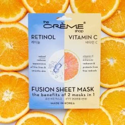 The Crème Shop New Arrivals Retinol & Vitamin C Fusion Sheet Mask