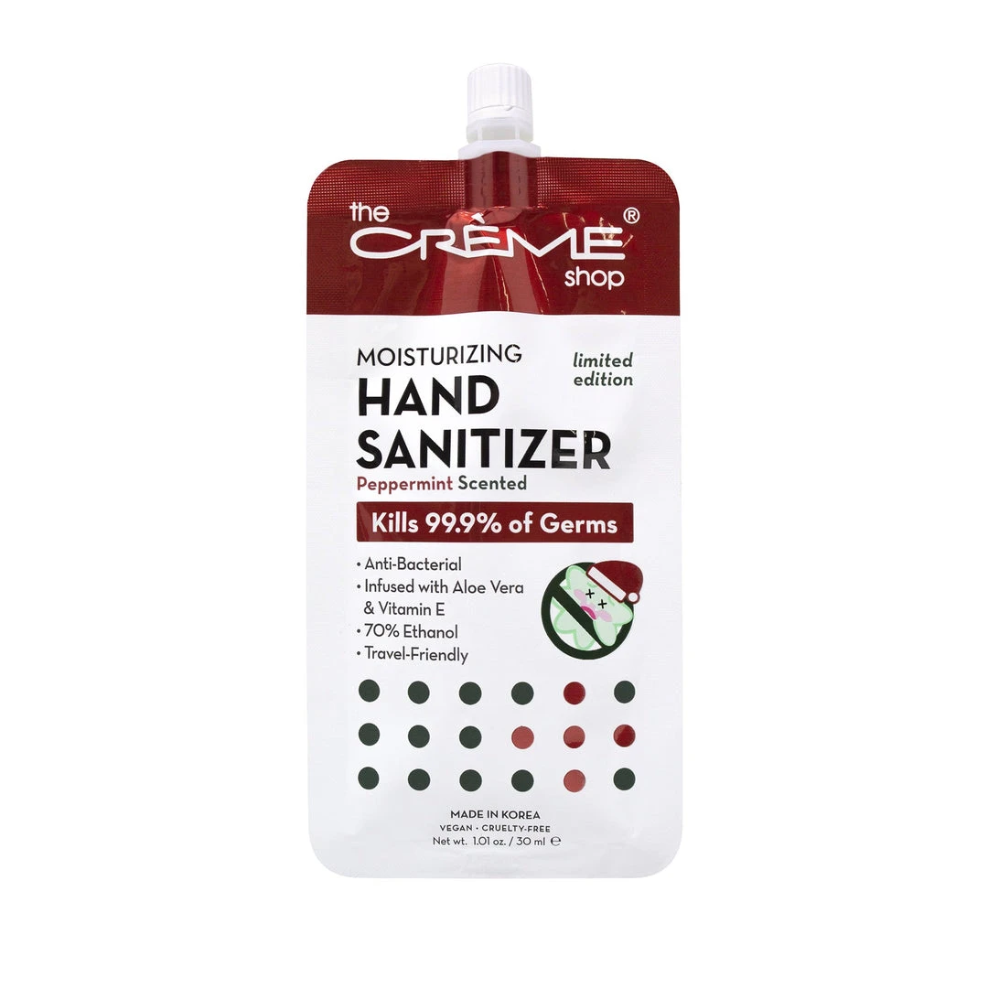 The Crème Shop Moisturizing Hand Sanitizer - Peppermint Scented (Holiday Edition) The Crème Shop Moisturizing Hand Sanitizer - Peppermint Scented (Holiday Edition)