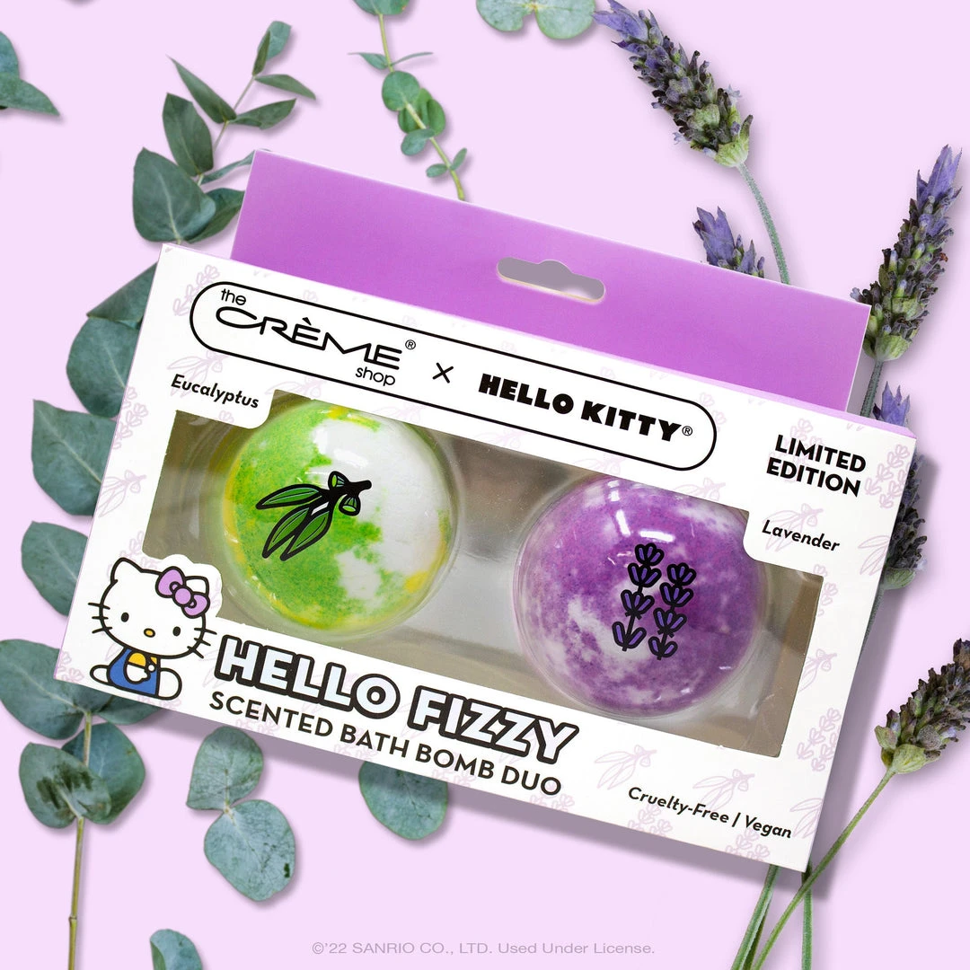 The Crème Shop X Sanrio New Arrivals Hello Kitty HELLO FIZZY Scented Bath Bomb Duo | Eucalyptus & Lavender (Cruelty-Free & Vegan) The Crème Shop X Sanrio New Arrivals Hello Kitty HELLO FIZZY Scented Bath Bomb Duo | Eucalyptus & Lavender (Cruelty-Free & Vegan)