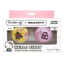 The Crème Shop X Sanrio New Arrivals Hello Kitty HELLO FIZZY Scented Bath Bomb Duo | Roses & Strawberry Milk (Cruelty-Free & Vegan)