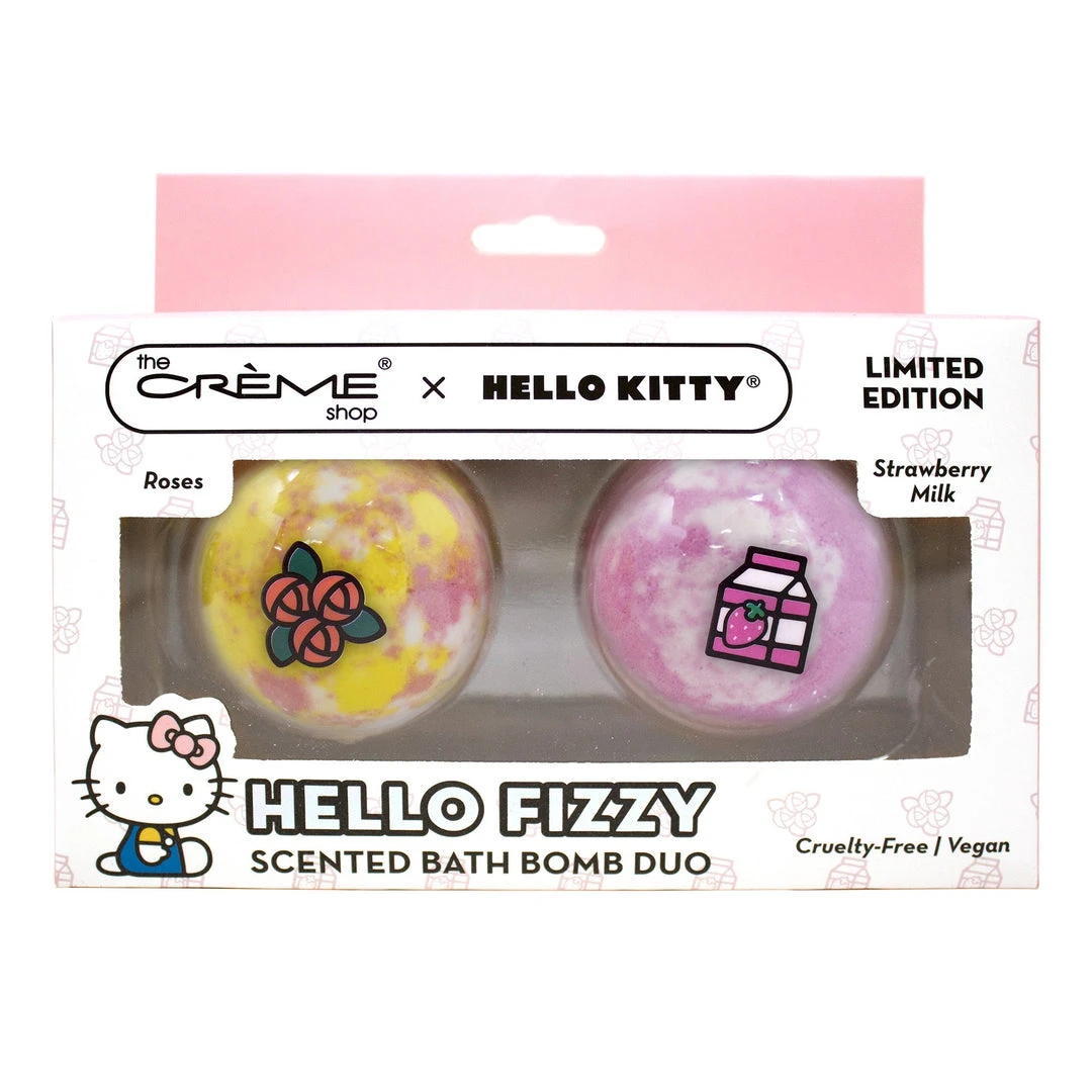 The Crème Shop X Sanrio New Arrivals Hello Kitty HELLO FIZZY Scented Bath Bomb Duo | Roses & Strawberry Milk (Cruelty-Free & Vegan) The Crème Shop X Sanrio New Arrivals Hello Kitty HELLO FIZZY Scented Bath Bomb Duo | Roses & Strawberry Milk (Cruelty-Free & Vegan)