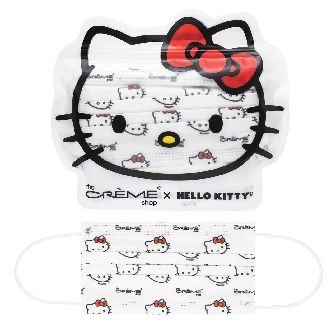 The Crème Shop X Sanrio Hello Kitty 3-Ply Disposable Protective Face Mask | Classic White New Arrivals 4 The Crème Shop X Sanrio Hello Kitty 3-Ply Disposable Protective Face Mask | Classic White New Arrivals