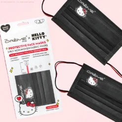 The Crème Shop X Sanrio Hello Kitty 3-Ply Disposable Protective Face Mask | Iconic Black New Arrivals