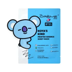 The Crème Shop X BT21 KOYA’S KIND Printed Essence Sheet Mask - Infused With Hyaluronic Acid, Vitamin E Oil, Blueberry Complex