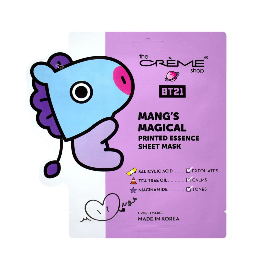 The Crème Shop X BT21 MANG’s MAGICAL Printed Essence Sheet Mask - Infused With Salicylic Acid, Tea Tree, Niacinamide 3 The Crème Shop X BT21 MANG’s MAGICAL Printed Essence Sheet Mask - Infused With Salicylic Acid, Tea Tree, Niacinamide