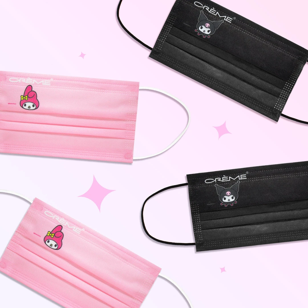 The Crème Shop X Sanrio New Arrivals My Melody X Kuromi 3-Ply Disposable Protective Face Mask Set The Crème Shop X Sanrio New Arrivals My Melody X Kuromi 3-Ply Disposable Protective Face Mask Set