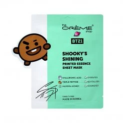 The Crème Shop X BT21 New Arrivals SHOOKY’S SHINING Printed Essence Sheet Mask - Infused With Hyaluronic Acid, Triple Peptide, Manuka Honey