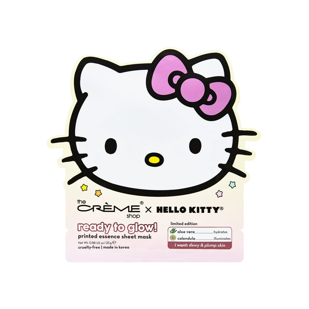 The Crème Shop X Sanrio New Arrivals The Crème Shop X Hello Kitty Ready To Glow Printed Essence Sheet Mask The Crème Shop X Sanrio New Arrivals The Crème Shop X Hello Kitty Ready To Glow Printed Essence Sheet Mask