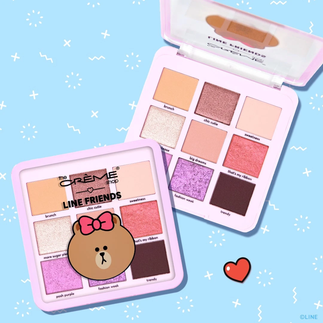 The Crème Shop X LINE FRIENDS CHOCO’S SWEET & LOVELY Eyeshadow Palette | 9 Rosy Multi-Finish Shades The Crème Shop X LINE FRIENDS CHOCO’S SWEET & LOVELY Eyeshadow Palette | 9 Rosy Multi-Finish Shades