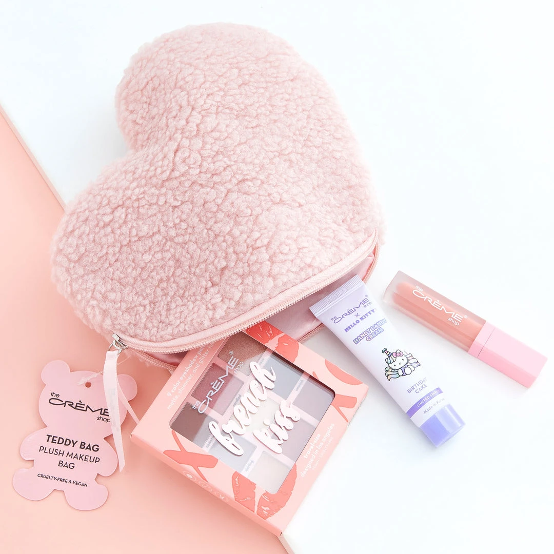 The Crème Shop Teddy Bag Plush Makeup Pouch - Faux Love New Arrivals The Crème Shop Teddy Bag Plush Makeup Pouch - Faux Love New Arrivals