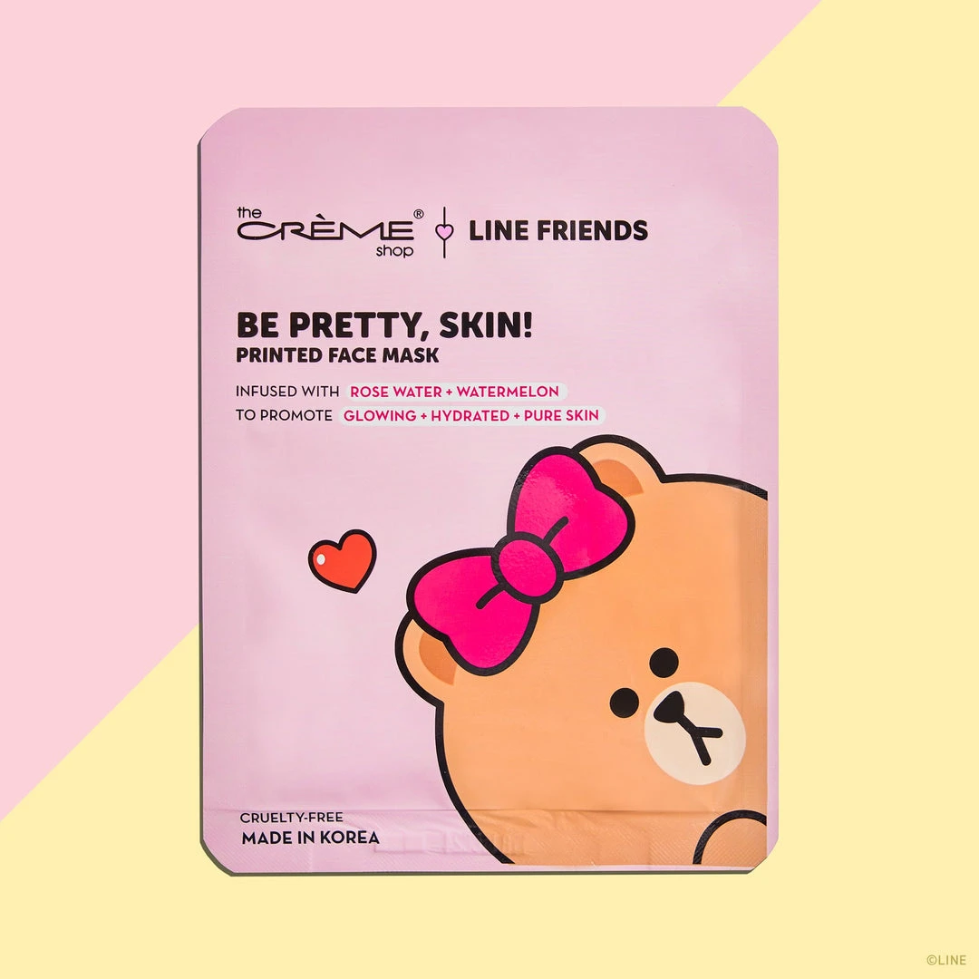 The Crème Shop X LINE FRIENDS Be Pretty, Skin! CHOCO Printed Essence Sheet Mask | Rose Water + Watermelon The Crème Shop X LINE FRIENDS Be Pretty, Skin! CHOCO Printed Essence Sheet Mask | Rose Water + Watermelon
