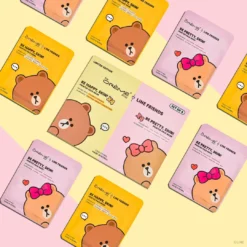 The Crème Shop X LINE FRIENDS BROWN & CHOCO Printed Essence Sheet Mask Collection, Set Of 8 ($32 Value)