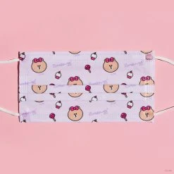 The Crème Shop X LINE FRIENDS LINE Friends Assorted 3-Ply Disposable Face Masks (Set Of 16) + 2 Reusable Pouches