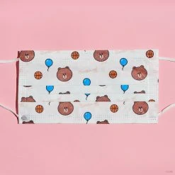 The Crème Shop X LINE FRIENDS LINE Friends Assorted 3-Ply Disposable Face Masks (Set Of 16) + 2 Reusable Pouches