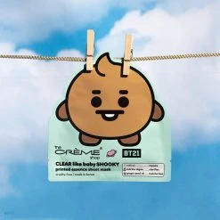 The Crème Shop X BT21 BABY New Arrivals CLEAR Like Baby SHOOKY Printed Essence Sheet Mask (Retinol, Marine Algae, Grape Seed Oil)