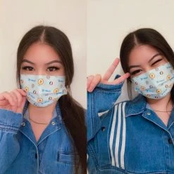 The Crème Shop X LINE FRIENDS LINE Friends Assorted 3-Ply Disposable Face Masks (Set Of 16) + 2 Reusable Pouches