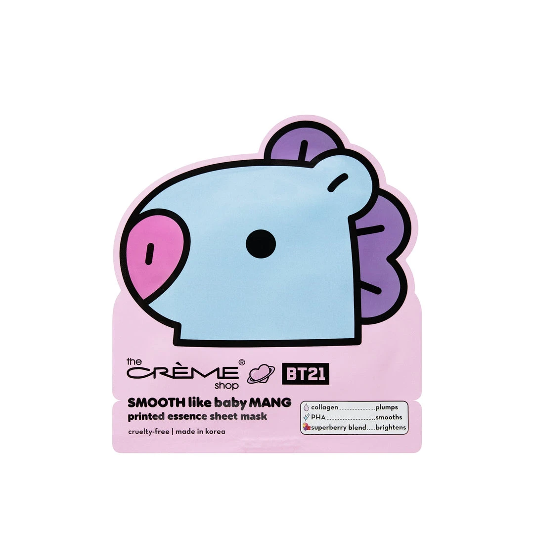 The Crème Shop X BT21 BABY SMOOTH Like Baby MANG Printed Essence Sheet Mask (Collagen, PHA, Superberry Blend) The Crème Shop X BT21 BABY SMOOTH Like Baby MANG Printed Essence Sheet Mask (Collagen, PHA, Superberry Blend)