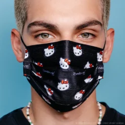 The Crème Shop X Sanrio Hello Kitty 3-Ply Disposable Protective Face Mask | Classic Black New Arrivals