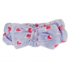 The Crème Shop Lavender Purple Teddy Headyband™ With Pink Hearts | Cruelty-Free & Vegan Body & Spa